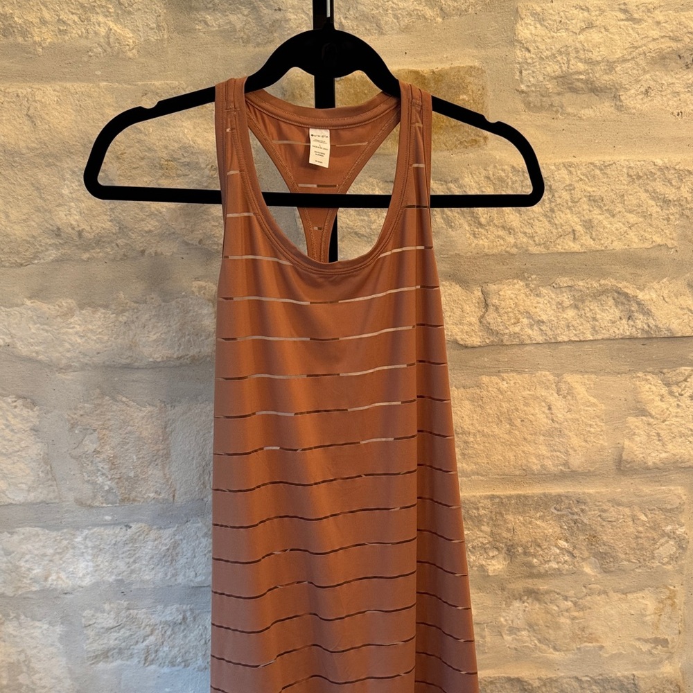 Striped Racerback Tank Top in Rust by